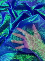 Iridescent Crushed Organza Blue