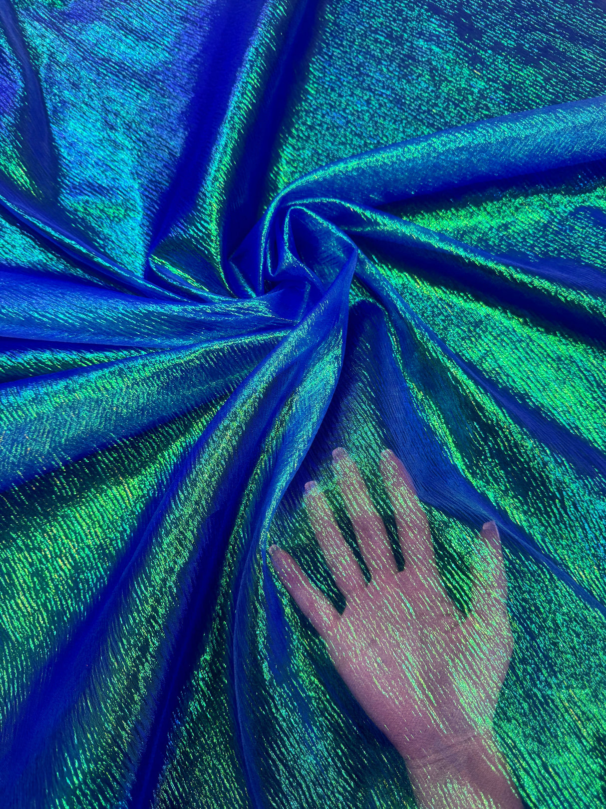 Iridescent Crushed Organza Blue