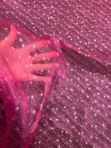 Sheer Shooting Star Organza Hot Pink