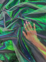 Iridescent Crushed Organza Green