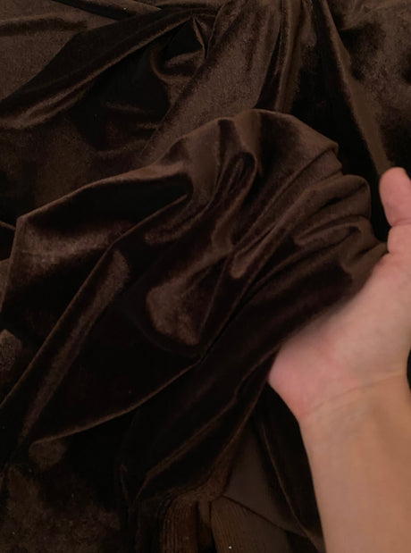 Stretch Velvet Chocolate Brown