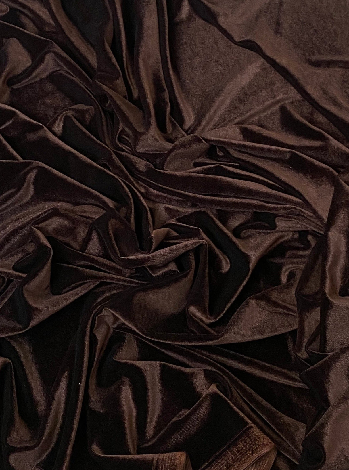 Stretch Velvet Chocolate Brown