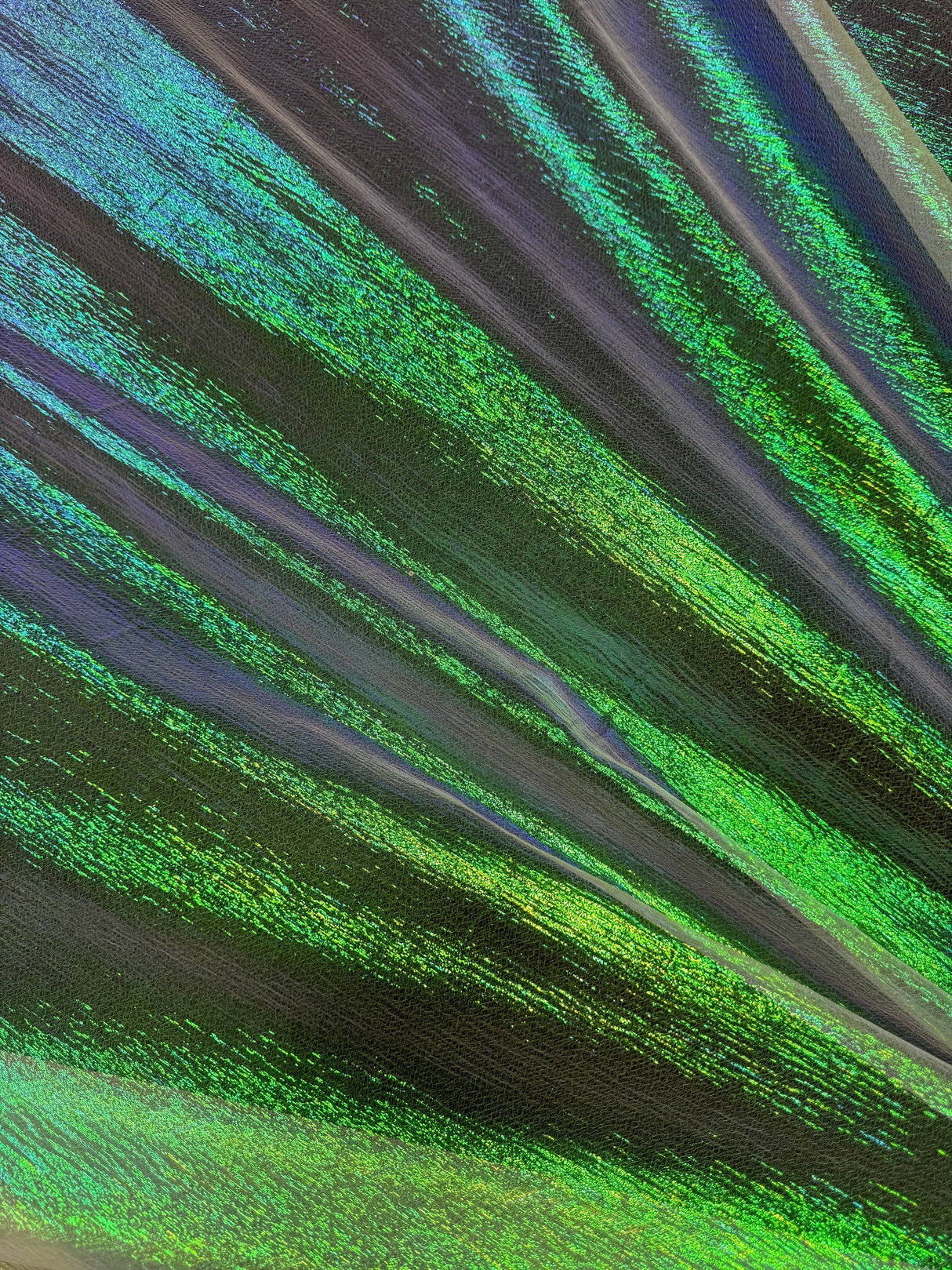 Iridescent Crushed Organza Green