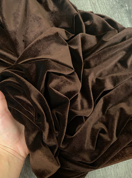 Stretch Velvet Chocolate Brown