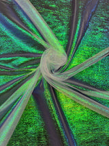 Iridescent Crushed Organza Green