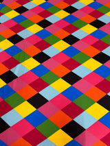 Printed Nylon Spandex Multicolor Checkered