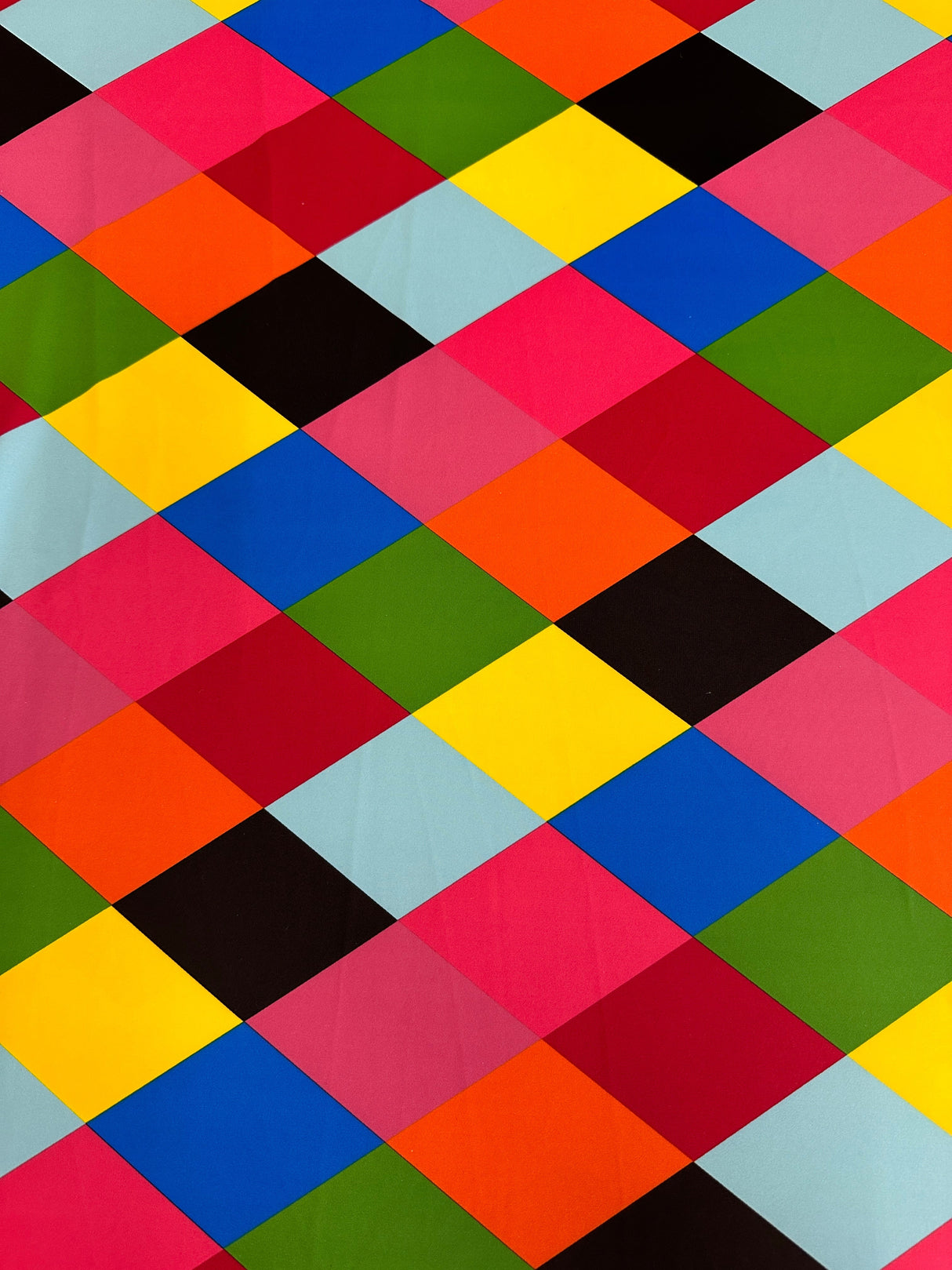 Printed Nylon Spandex Multicolor Checkered