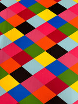Printed Nylon Spandex Multicolor Checkered