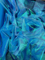Iridescent Crushed Organza Turquoise