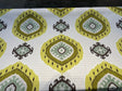 Lime Green Ikat-Inspired Cotton Fabric - Tribal Design, 56" Width (By The Yard)