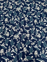 Printed Nylon Spandex Navy Turtle