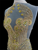 Gold Rhinestone Bodice Applique