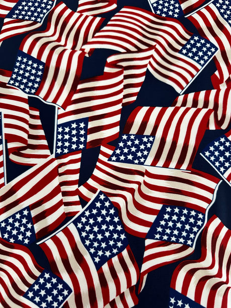 Printed Nylon Spandex American Flag