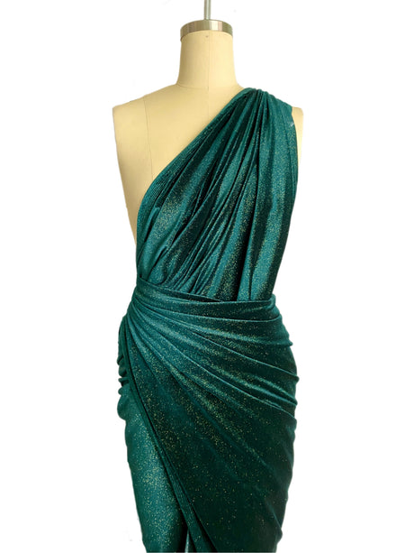 Shimmer Stretch Velvet Hunter Green