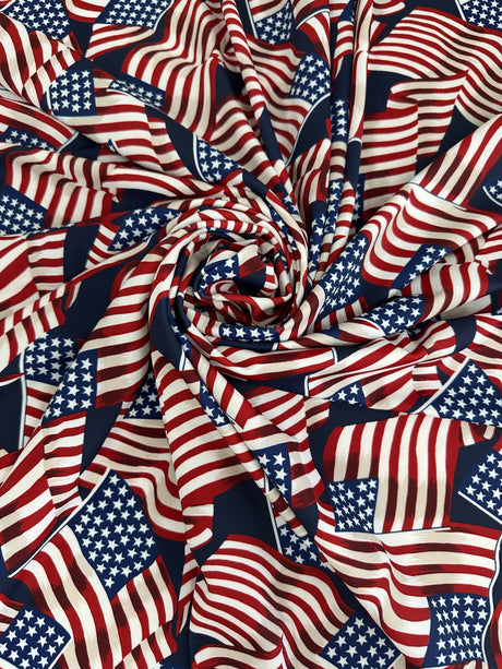 Printed Nylon Spandex American Flag