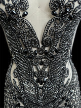 Black Rhinestone Bodice Applique