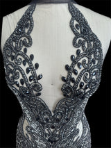 Black Rhinestone Bodice Applique