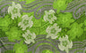 Turtles Traditional Tattoo Polyester Fabric - Floating Turtles, Hibiscus Print, 72" L x 45" W (1 Piece)