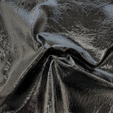 Crushed Distressed Foil Chrome Mirror Reflective Vinyl Fabric - Vinyl TPU, Crushed Distressed Foil, 54" Width (1 Yard)