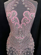 Rhinestone Bodice Applique in Baby Pink