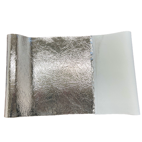 Chrome Mirror Reflective Vinyl Fabric Crushed Distressed Foil