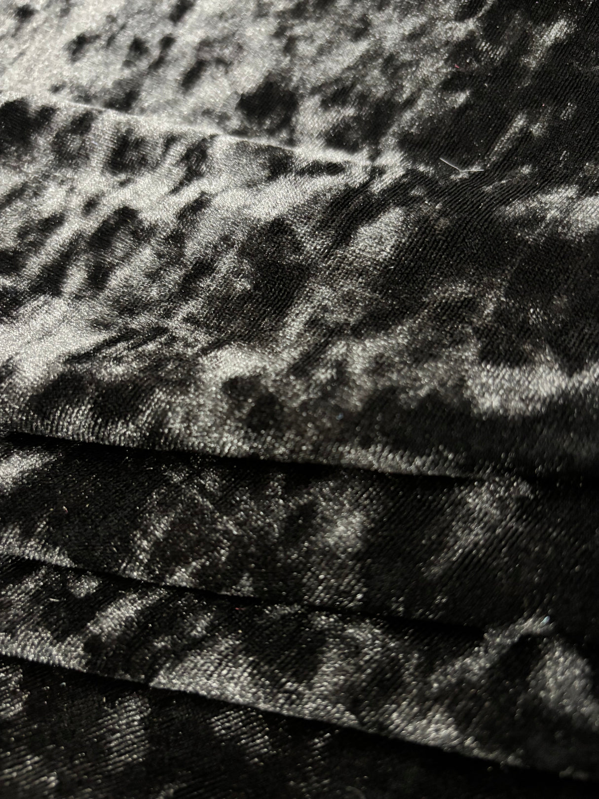 Black Crushed Velvet Fabric - Black, Crushed, 36" X 60" (1 Yard)