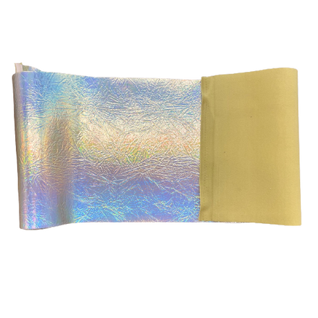 Chrome Mirror Reflective Vinyl Fabric Crushed Distressed Foil