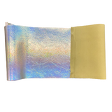 Crushed Distressed Foil Chrome Mirror Reflective Vinyl Fabric - Vinyl TPU, Crushed Distressed Foil, 54" Width (1 Yard)