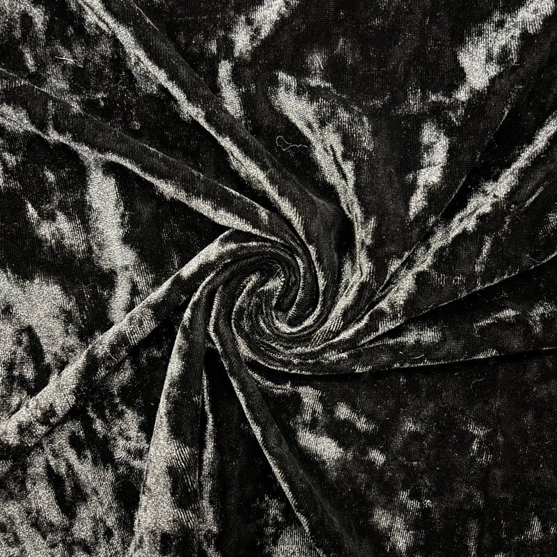 Black Crushed Velvet Fabric - Black, Crushed, 36" X 60" (1 Yard)