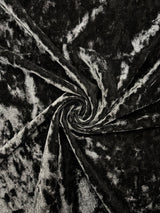 Black Crushed Velvet Fabric - Black, Crushed, 36" X 60" (1 Yard)