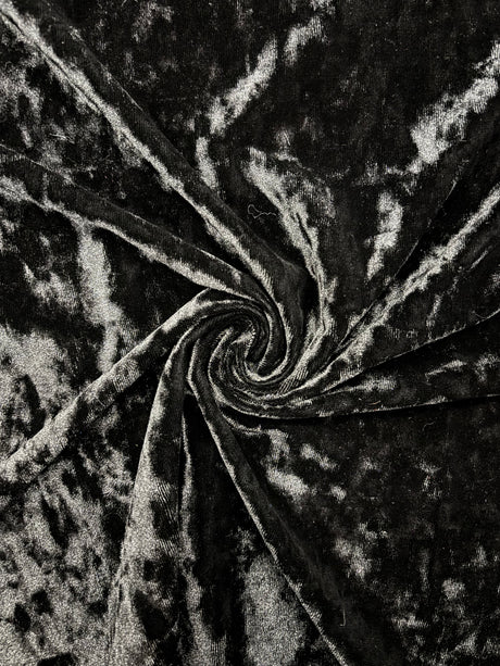 Black Crushed Velvet Fabric - Black, Crushed, 36" X 60" (1 Yard)