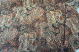 Hobo Patchwork Rust Latex Backed Chenille Upholstery Fabric - Rust, Abstract Medallion And Paisley Patchwork, 55.25" Width (1 Yard)