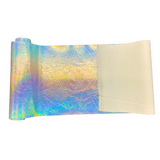 Chrome Mirror Reflective Vinyl Fabric Crushed Distressed Foil