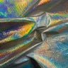 Crushed Distressed Foil Chrome Mirror Reflective Vinyl Fabric - Vinyl TPU, Crushed Distressed Foil, 54" Width (1 Yard)