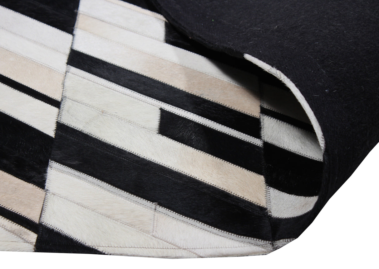 Patchwork Cowhide Area Rug - Black White Patchwork, 9' X 12" (1 Rug)