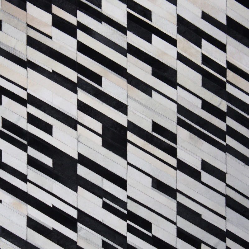 Patchwork Cowhide Area Rug - Black White Patchwork, 9' X 12" (1 Rug)