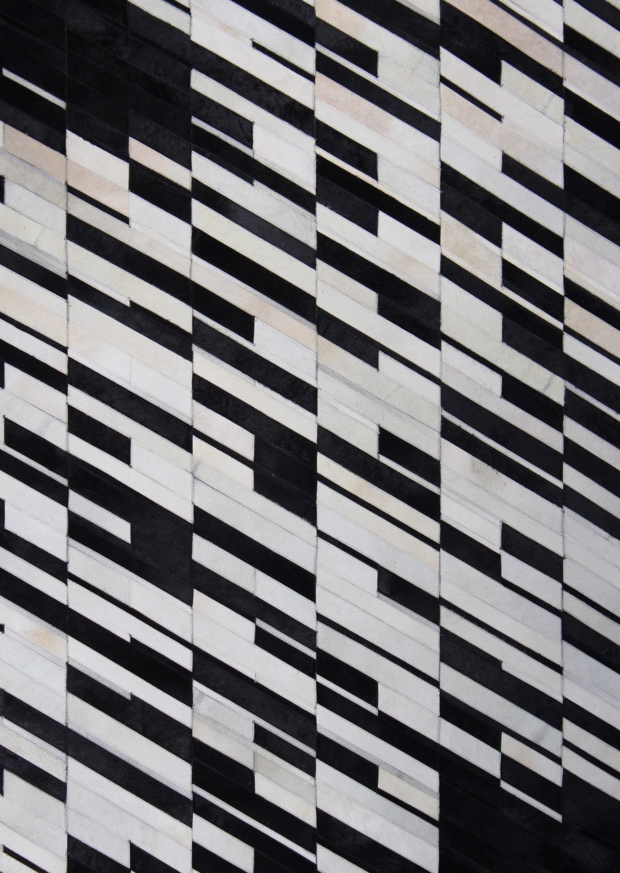 Patchwork Cowhide Area Rug - Black White Patchwork, 9' X 12" (1 Rug)