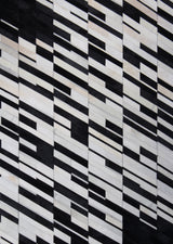 Patchwork Cowhide Area Rug - Black White Patchwork, 9' X 12" (1 Rug)