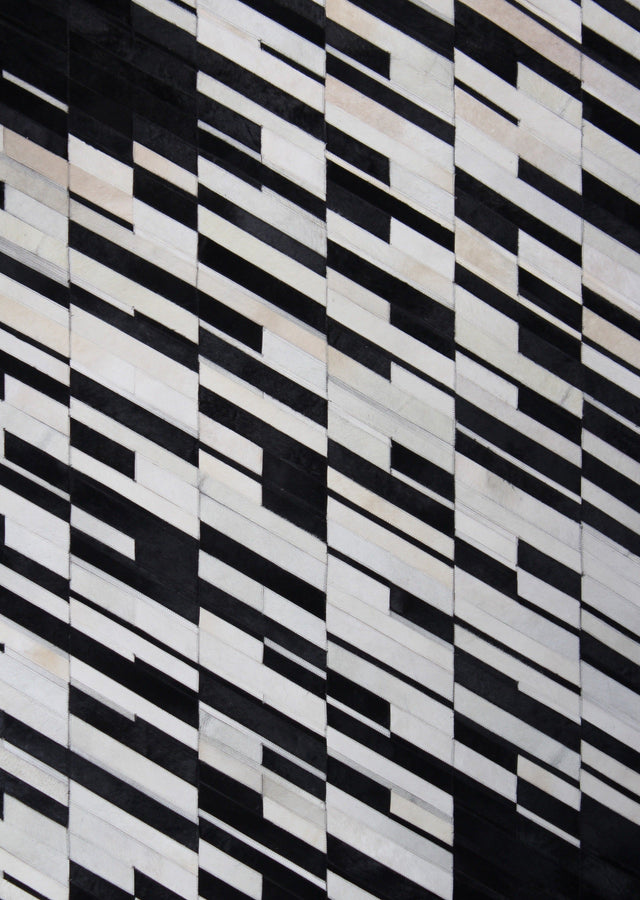 Patchwork Cowhide Area Rug - Black White Patchwork, 9' X 12" (1 Rug)