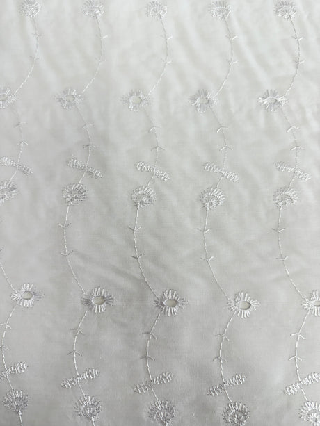 Cotton Embroidered Eyelet White