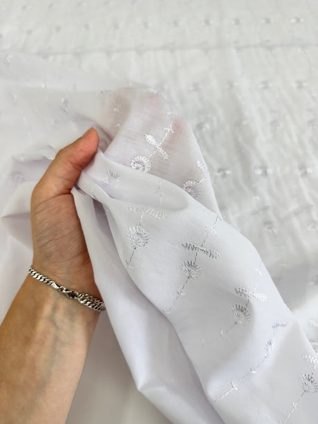 Cotton Embroidered Eyelet White