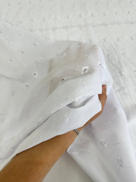 Cotton Embroidered Eyelet White