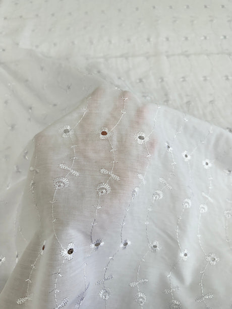 Cotton Embroidered Eyelet White