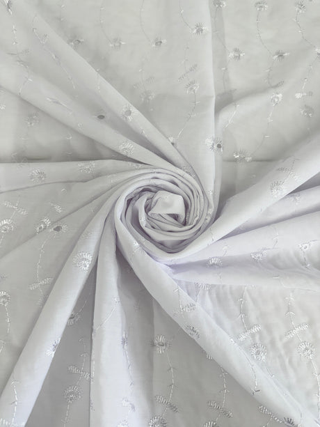 Cotton Embroidered Eyelet White