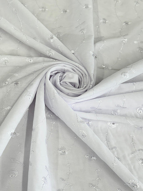 Cotton Embroidered Eyelet White