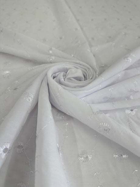 Cotton Embroidered Eyelet White