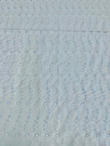 Cotton Eyelet Baby Blue Floral Embroidered