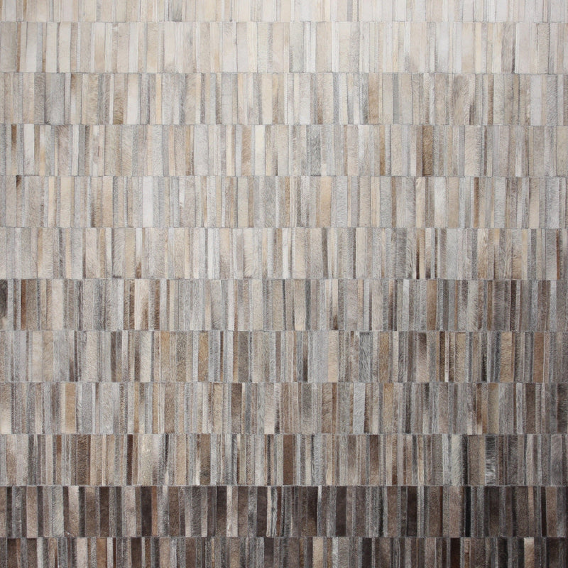 Fade Mocha White Patchwork Cowhide Fabric - Brown/White Faded, Area Rug, 5' X 7', 8' X 10', 9' X 12' (1 Unit)