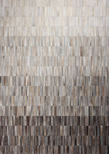 Fade Mocha White Patchwork Cowhide Fabric - Brown/White Faded, Area Rug, 5' X 7', 8' X 10', 9' X 12' (1 Unit)