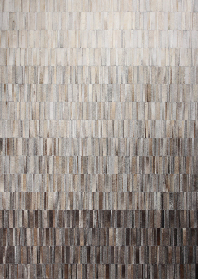 Fade Mocha White Patchwork Cowhide Fabric - Brown/White Faded, Area Rug, 5' X 7', 8' X 10', 9' X 12' (1 Unit)